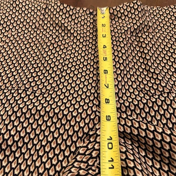 Jules & Leopold Geometric Print Wide Leg Pants Black Gold Beige Size Large - Picture 6 of 12